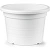 Veca Veneta Casalinghi Veca Garden Vaso Cilindro Rotondo 45 cm, Vaso per Piante e Fiori, Plastica Resistente UV, Bianco
