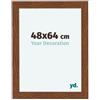 yd. Your Decoration - Cornice 48x64 cm - Rovere Rustico - Decorativa Parete in Legno con Vetro in acryl - Antiriflesso - 48x64 Cornice - Como