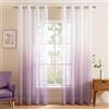 MIULEE Voile Tende Trasparenti con Occhielli Sfumato Verticale Tenda per Finestra per Soggiorno e Camera da Letto 2 Pannelli 140 x 215 CM Viola Chiaro