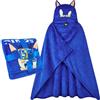 Get Trend Sonic The Hedgehog Coperta con Cappuccio 3D per Bambini, Plaid in Pile Caldo, 130x90cm, Coperta Indossabile, Idea Regalo Bambini (Blu Sonic)