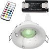 Planetitaly Faretto tondo quadrato lampada LED 6W RGB GU5.3 12V incasso IP65 cromoterapia box doccia bagno turco sauna (Tondo, RGBW+3000K)