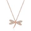 Meissa Collana di libellule Collana con ciondolo a forma di libellula in argento Sterling Collana di libellule dainty Gioielli Collana di insetti Cubic Zirconia, Oro rosa