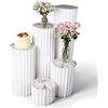 YQRYQP 5 vasi Colonne espositive Pieghevoli cilindrici in PVC Bianco per Decorazioni di tavoli per Matrimoni, fidanzamenti e Compleanni, Supporti per Cartone Feste, piedistalli espositori