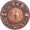 artigianatodaloise Orologio in Rame da Parete con Decorazione di Frutta Muro Appendere Cucina casa Made in Italy