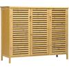 HOMCOM Scarpiera Bambù 8 Ripiani 3 Livelli Maniglie 100x35x80 cm Legno