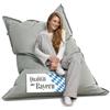Bruni Pouf a sacco gigante Caree in grigio roccia - Pouf a sacco rettangolare XXL con imbottitura da 140 x 180 cm e 400 l, Bean-Bag con rivestimento interno, sacco per sdraiarsi, fodera rimovibile