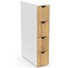 IDMarket - Colonna salvaspazio WILO a 4 cassetti su rotelle in look bianco e faggio