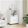 MOBCANT Mobile con Ruote, Mobile salotto Mobili soggiorno Mobiletto multiuso Mobiletto TV Utilizzabile per Cucina Soggiorno Camera da letto Ufficio Bianco 55x40x91 cm in Truciolato