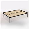 Bissolo Casa Rete Letto Una Piazza e Mezza 120x190 con 13 Doghe in Legno, Struttura in Metallo Nero H36 cm Resistente, Kit Smontato, Facile da Montare
