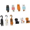 KHBUAB Mollette Creative Forma Gatto 10 Pezzi in Materiale Sintetico Colorato, Leggere e Resistenti per Fissare Calze e Foto, Perfette Come Clip per Vestiti e Regali Originali