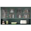 HAINEW Moderno armadio da cucina con 4 ante in vetro, metallo e vetro, credenza da appendere, per cucina, bagno, 120 x 23 x 70 cm (verde scuro)