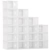 HOMCOM Scarpiera Modulare, Scarpiera Salvaspazio Modulare in Plastica PP, 18 Box Trasparenti 25x35x19 cm per Scarpe max 43 EU