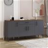 Homidea Laura Console - Cassettiera - Credenza - Mobile TV - con 4 ante e 1 cassetto dal design moderno, 160 x 78,6 x 40 cm (rovere antracite)