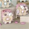 Ingrosso e Risparmio Kit 12 scatoline per Confetti a Forma di Carrozzina e Cavallo a Dondolo con Particolari Rosa e Orsetto, Assortito in Due Varianti.