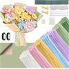 AECHO 350 Pezzi Scovolini Colorati per Lavoretti, 7 Colori di Filo Chenilla, Completo di Filo Metallico Verde, Nastro Floreale, Stami, Nastri e Carta Decorazioni Regalo e Festive