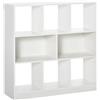 HOMCOM Mobile Libreria Portaoggetti a 3 Livelli 97.5x30x100 cm Bianco | 8 Ripiani Totali, Mobile per Soggiorno e Camera, in MDF