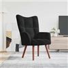Tonture Poltrona relax in velluto nero, comoda poltrona imbottita per camera da letto, soggiorno, angolo lettura, interni, design moderno, robusto telaio in acciaio, seduta comoda, portata 110 kg