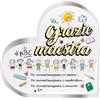 NAÏZAYA Regalo Maestra Fine Anno - Targa a Cuore in Acrilico 10x10 cm con Dedica - Idea Regalo Insegnante Originale, Ricordo di Classe