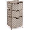 Versa Mannheim Mobile da Bagno ausiliario, cassettiera con 3 cassetti per organizzare, Contenitore Moderno e Divertente, Dimensioni (A x L x P) 72 x 35 x 29 cm, Metallo e Nylon, Colore Beige