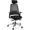 HJH Office 608991 Sedia professionale per ufficio BRACIO tessuto/mesh nero sedia girevole ergonomica, regolabile individualmente