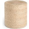 Hanse Home Jutta Pouf in iuta naturale, forma cilindrica in stile bohémien, sgabello, pouf, pouf in iuta, cuscino per soggiorno, sala da pranzo, corridoio, 40 x 40 x 40 cm, colore: oro naturale