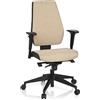 HJH Office 608819 Sedia professionale per ufficio PRO-TEC 500 tessuto beige Sedia ergonomica girevole, schienale e braccioli regolabili in altezza