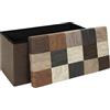 HOME DECO FACTORY, HD7666, patchwork di PU, Indus Bistro, mobili, sedile, pieghevole e panca, 76 x 38 x 38 cm, altezza seduta 38 cm, marrone, 76x38x38 cm