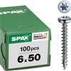 SPAX, A9J, Vite universale, testa semi-rotonda, T-STAR plus, 4 Cut, filettatura piena, 100 pezzi, 6,0 x 50 mm, Zincato lucido