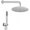 Ambra Water Kit incasso doccia serie Round tondo, braccio soffione e doccino con flessibile e presa acqua 1/2, ottone cromato