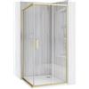Rea - Box Doccia City 80X80 Gold Brush Cabina Doccia Senza Piatto Doccia Vetro Di Sicurezza Temperato Transparent 4mm, 5mm (D'Oro)