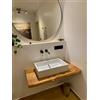 SPONHOLZ - Top per lavabo in legno massello di rovere oliato (100 x 35 cm)