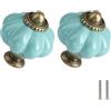 Zernmiarder Pomelli per cassetti in celadon in stile vintage, in ceramica, maniglie per cassetti - maniglie antiche per comodini con viti per armadio, cassetto, mobile, armadio e progetti fai da te