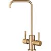 XDSMB Rubinetto Cucina 2 Vie per Depuratore 360° Rotante Miscelatore Solo Acqua Fredda per Lavello da Cucina Monoforo,Oro Spazzolato