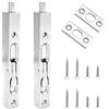 KtbeYTi 2 Pezzi 6 Pollici Chiusure a Scomparsa Nascoste Nascosto Bullone Chiavistelli Nascosto Serratura Scorrevole Applica a Portefinestre Porte Composite Porte in Legno(Argento)