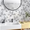 ReWallpaper 44.5CMx7M Carta da Parati Autoadesiva Floreale Vintage Pellicola Adesiva per Mobili Fiori Grigio Bianco Rotolo Adesivo Decorativo Cameretta Ragazza Carta da Parati Fiori Soggiorno