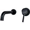 XJTNLB Rubinetto a Muro Bagno Miscelatore Rubinetto Monocomando per Lavabo da Bagno in Ottone Nero-Spaccato,20Cm
