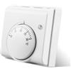 BORDEAG Termostato per ambiente per riscaldamento a pavimento, Termostato meccanico, Termostato per riscaldamento a pavimento, Termostato 220V per riscaldamento a pavimento con spia luminosa, per termostato