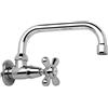 Schläfer 3460310 | Rubinetto a Muro Cucina Stile Vintage, Rubinetto a Parete Acqua Fredda, Attacco a Muro 1/2, Beccuccio Girevole a U 180mm, Ideale per Lavanderia, Finitura Cromo e Argento