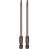 QUARKZMAN 2Pz Punte Cacciavite Piatta Esagonale H2.5 (2.5mm) Punta Magnetiche Gambo Esagonale 1/4 Lunga 100mm (4) Inserti per Avvitatore Metrico Acciaio S2 Chiave Bussola, Tonalità Rame