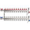 VANCOCO 12 Circuiti Collettore Riscaldamento a Pavimento, Eurokonus 16×2 mm, Valvole a Sfera Compatte 1, Portata 5 L/min, Kit Sfiato Veloce