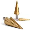 Gloriashoponline KIT 3 FRESE CONICHE GRADINI DA 4 A 32 MM FRESA CONICA A SCALINI HSS X FORO LEGNO
