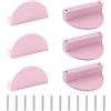 MOROBOR Maniglie per cassetti a mezzaluna, 6 pezzi in lega di alluminio rosa, semicircolari, per armadio, hardware per armadio, maniglia a doppio foro per cassetto, armadio