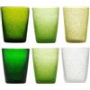 MEMENTO Set 6 bicchieri acqua in pasta di vetro 300cc (Aloe)