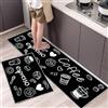 Hoimlm Set di 2 tappeti da cucina antiscivolo, assorbe acqua e olio, resistente alla polvere, tappetino da cucina, tappetino per interni (caffè, 43 x 75 + 43 x 150 cm)