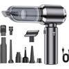 FYDTOP Portable blower and car vacuum cleaner, brushless pure copper motor, three-speed adjustment, USB charging handheld wireless vacuum cleaner, suitable for automobiles, home cleaning (Grigio argento)