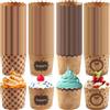 WEGREAT 200 Pirottini di Carta Kraft per Muffin e Cupcake - Piccoli Pirottini per Pasqua, Matrimoni, Feste, Panettoni - Quattro Motivi
