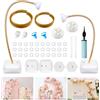 MeYuxg Kit di arco per palloncini riutilizzabile, 2,5 m e 1,5 m, struttura regolabile con piede, stabile supporto per palloncini, pieghevole, per matrimonio, compleanno (oro)