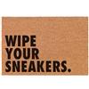 Social crazy Tappeto zerbino personalizzato - WIPE YOUR SNEAKERS - cocco naturale ideale per ingressi (Cocco Naturale, 60x40 cm)
