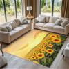 Generico Tappeto Salotto Girasole 60x90 cm, Tappeto Fiori Giallo Rustico, Antiscivolo Pelo Corto Lavabili per Camera da Letto Cucina Bagno P-&97