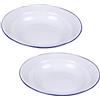 Mikinona 2 Pezzi Ciotole Smaltate Retro in Metallo Bacinella Per Zuppa E Frutta Contenitori Per Alimenti Da Cucina Per Uso Domestico Design Vintage